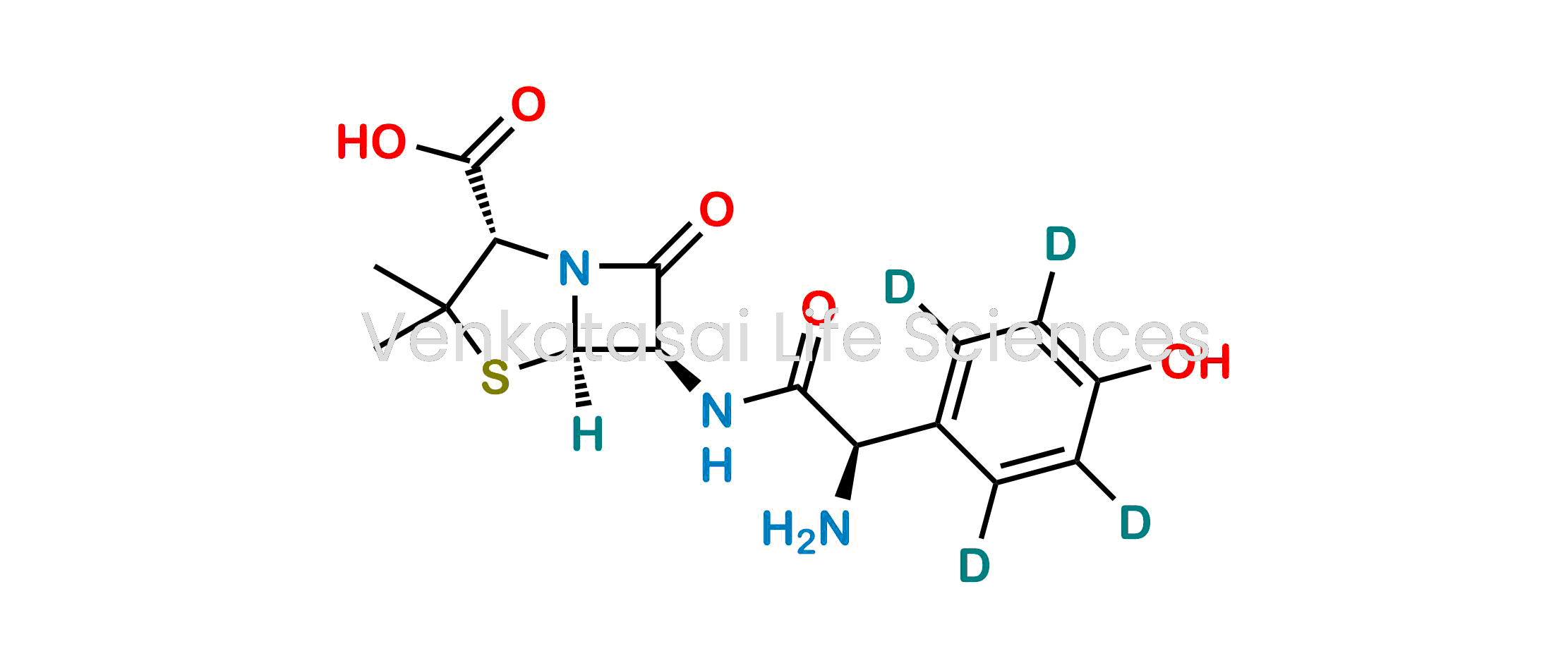 (2S,5R,6R)-6-((R)-2-Amino-2-(4-hydroxyphenyl-2,3,5,6-d4)acetamido)-3,3-dimethyl-7-oxo-4-thia-1-azabicyclo[3.2.0]heptane-2-carboxylic acid