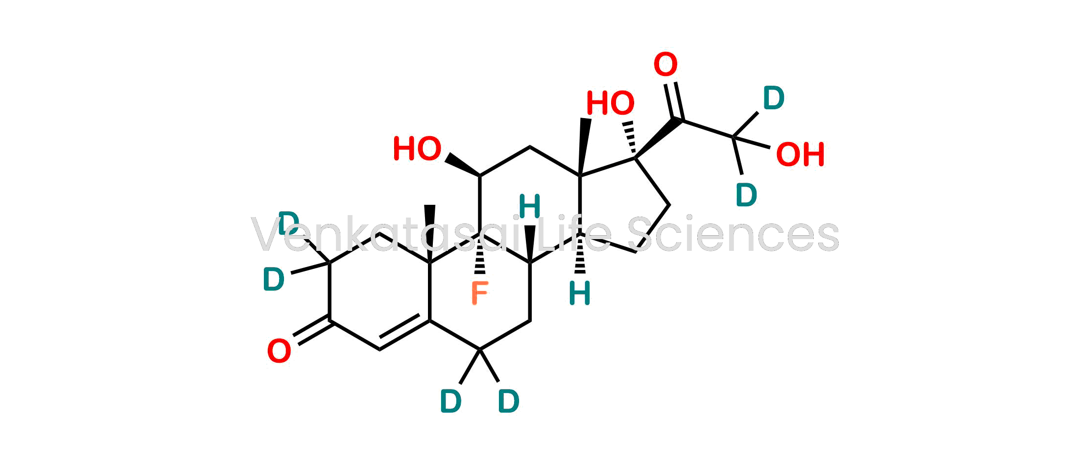 (8S,9R,10S,11S,13S,14S,17R)-9-fluoro-11,17-dihydroxy-17-(2-hydroxyacetyl-d2)-10,13-dimethyl-1,2,6,7,8,9,10,11,12,13,14,15,16,17-tetradecahydro-3H-cyclopenta[a]phenanthren-3-one-2,2,6,6-d4