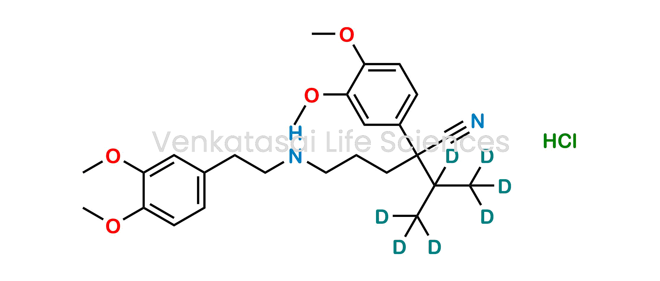 2-(3,4-dimethoxyphenyl)-5-[2-(3,4-dimethoxyphenyl)ethylamino]-2-(1,1,1,2,3,3,3-heptadeuteriopropan-2-yl)pentanenitrile;hydrochloride