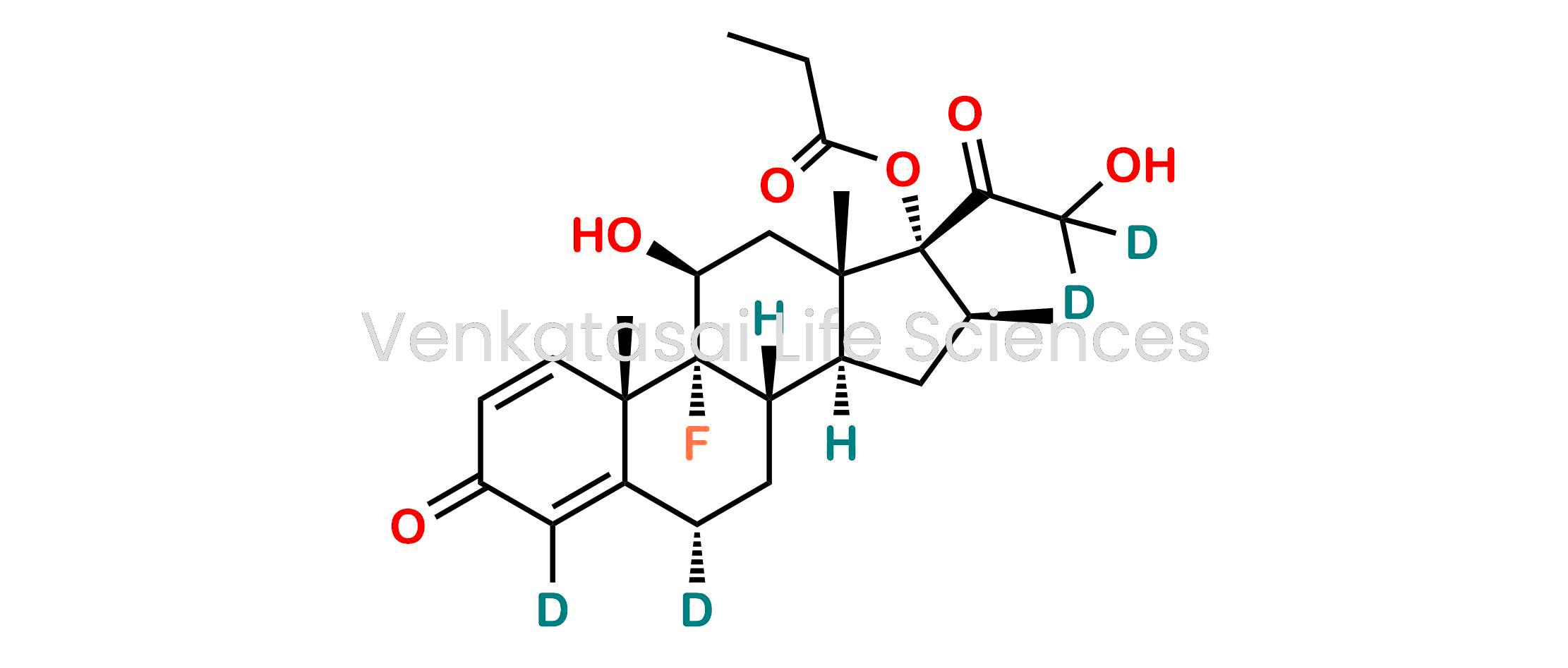 (6S,8S,9R,10S,11S,13S,14S,16S,17R)-9-fluoro-11-hydroxy-17-(2-hydroxyacetyl-d2)-10,13,16-trimethyl-3-oxo-6,7,8,9,10,11,12,13,14,15,16,17-dodecahydro-3H-cyclopenta[a]phenanthren-17-yl-4,6-d2 propionate