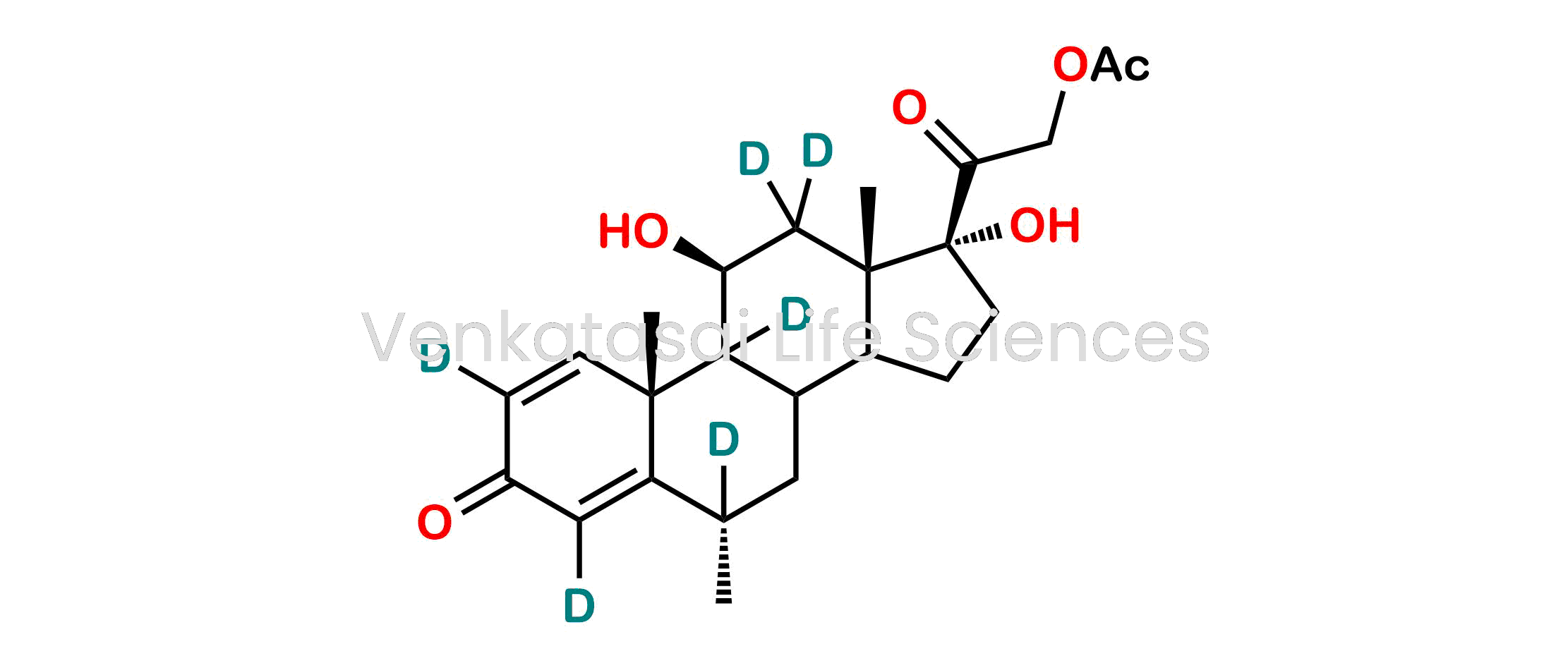 2-((6R,10R,11S,13S,17R)-11,17-dihydroxy-6,10,13-trimethyl-3-oxo-6,7,8,9,10,11,12,13,14,15,16,17-dodecahydro-3H-cyclopenta[a]phenanthren-17-yl-2,4,6,9,12,12-d6)-2-oxoethyl acetate