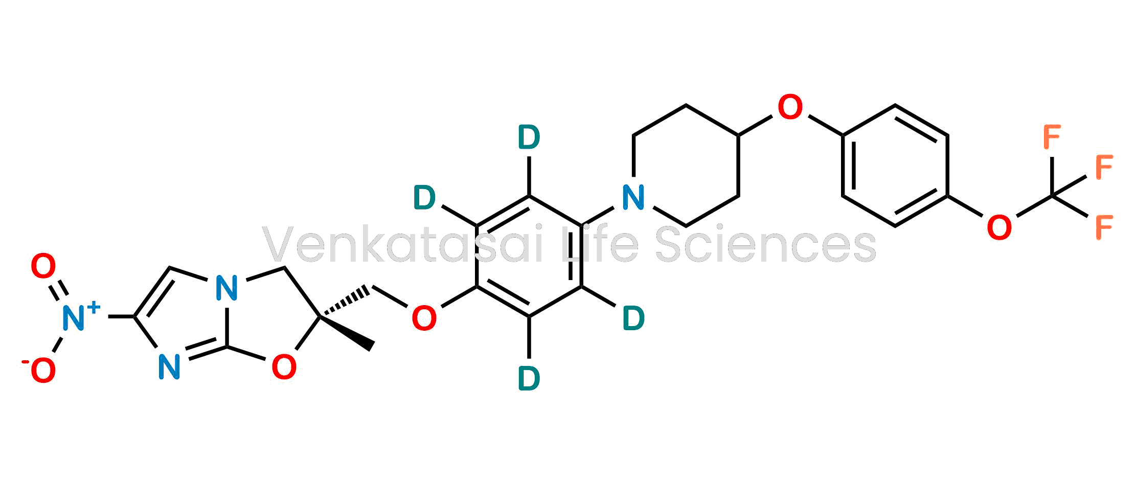 (R)-2-Methyl-6-nitro-2-((4-(4-(4-(trifluoromethoxy)phenoxy)piperidin-1-yl)phenoxy-2,3,5,6-d4)methyl)-2,3-dihydroimidazo[2,1-b]oxazole