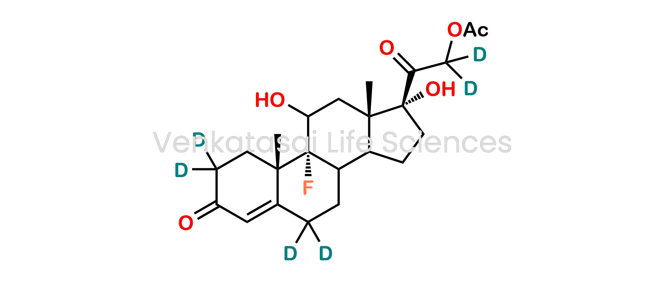 2-((9R,10S,13S,17R)-9-fluoro-11,17-dihydroxy-10,13-dimethyl-3-oxo-2,3,6,7,8,9,10,11,12,13,14,15,16,17-tetradecahydro-1H-cyclopenta[a]phenanthren-17-yl-2,2,6,6-d4)-2-oxoethyl-1,1-d2 acetate