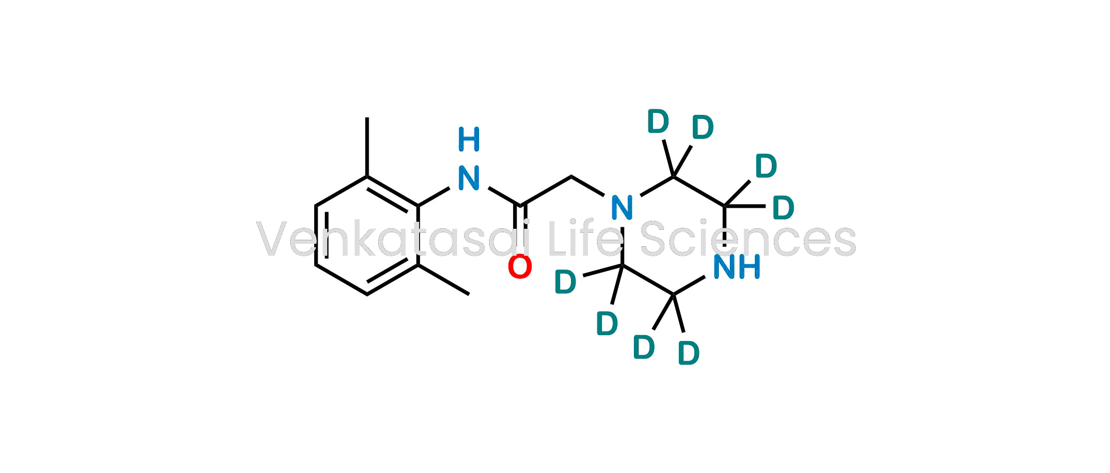 N-(2,6-dimethylphenyl)-2-(piperazin-1-yl-2,2,3,3,5,5,6,6-d8)acetamide