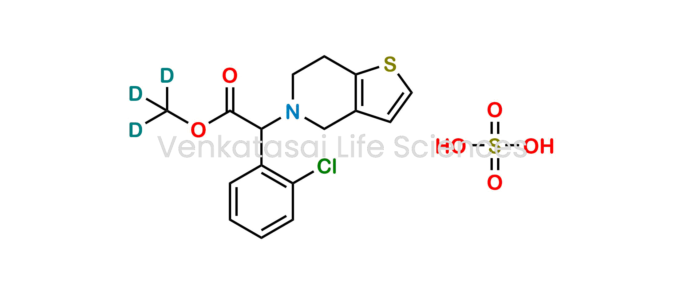 methyl-d3 2-(2-chlorophenyl)-2-(6,7-dihydrothieno[3,2-c]pyridin-5(4H)-yl)acetate sulfate