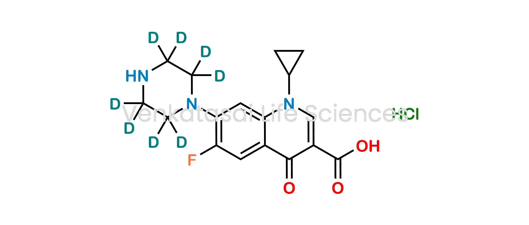1-Cyclopropyl-6-fluoro-4-oxo-7-(piperazin-1-yl-2,2,3,3,5,5,6,6-d8)-1,4-dihydroquinoline-3-carboxylic acid hydrochloride