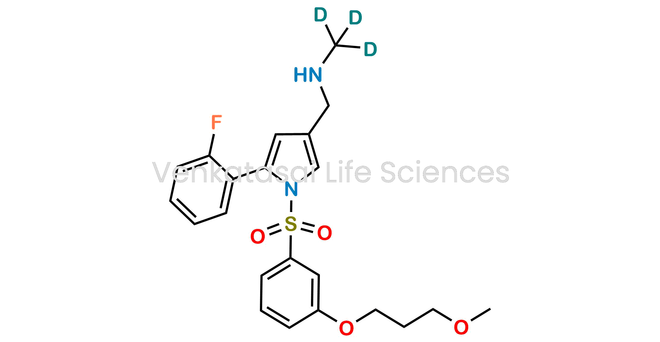 N-((5-(2-fluorophenyl)-1-((3-(3-methoxypropoxy)phenyl)sulfonyl)-1H-pyrrol-3-yl)methyl)methan-d3-amine
