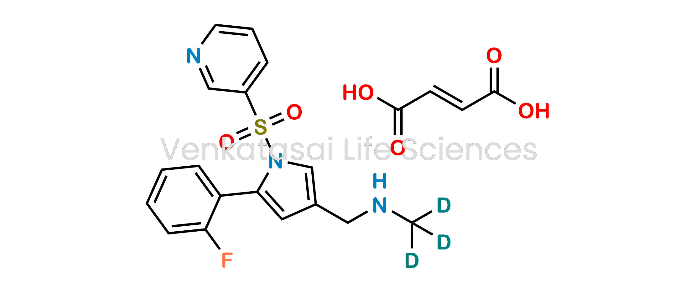 N-((5-(2-Fluorophenyl)-1-(pyridin-3-ylsulfonyl)-1H-pyrrol-3-yl)methyl)methan-d3-amine fumarate