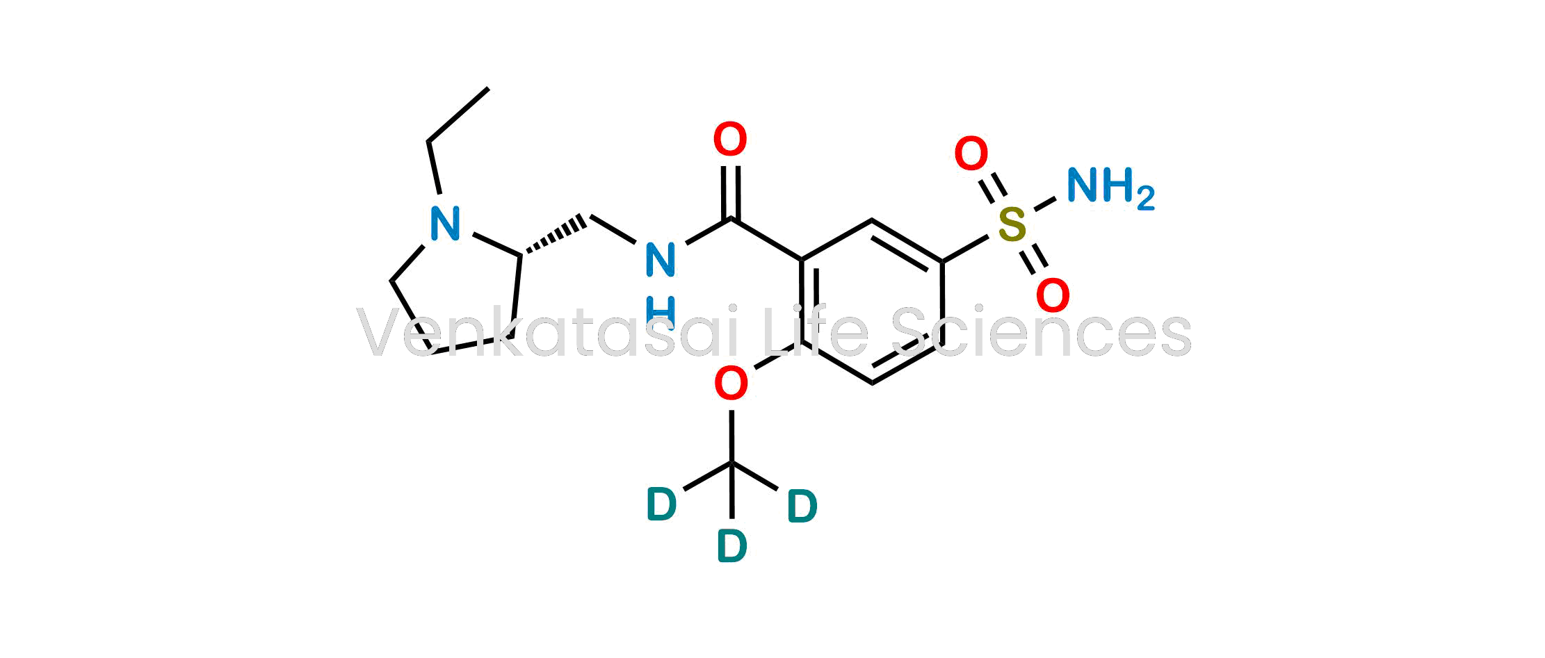 (S)-N-((1-Ethylpyrrolidin-2-yl)methyl)-2-(methoxy-d3)-5-sulfamoylbenzamide