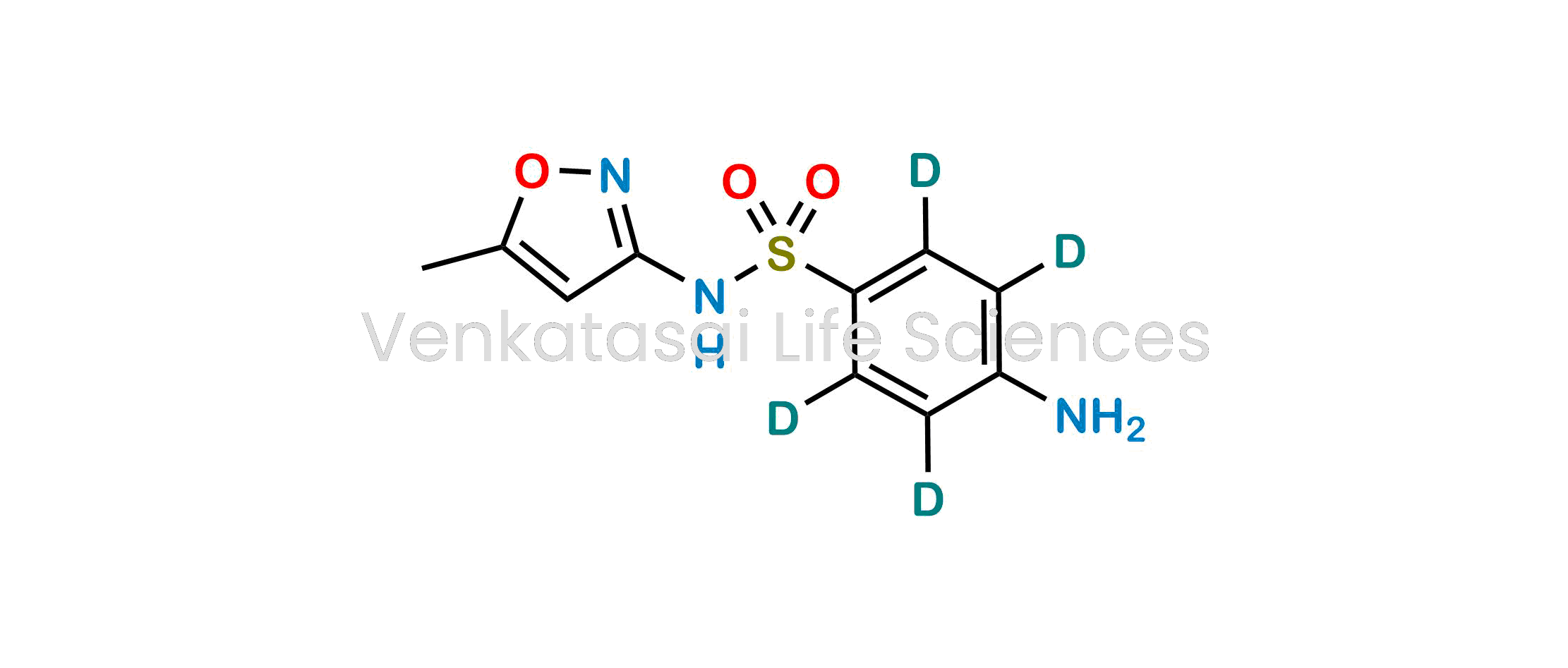 4-amino-N-(5-methylisoxazol-3-yl)benzene-2,3,5,6-d4-sulfonamide ; 3-Sulfanilamido-5-methylisoxazole-d4; 5-Methyl-3-sulfanilamidoisoxazole-d4