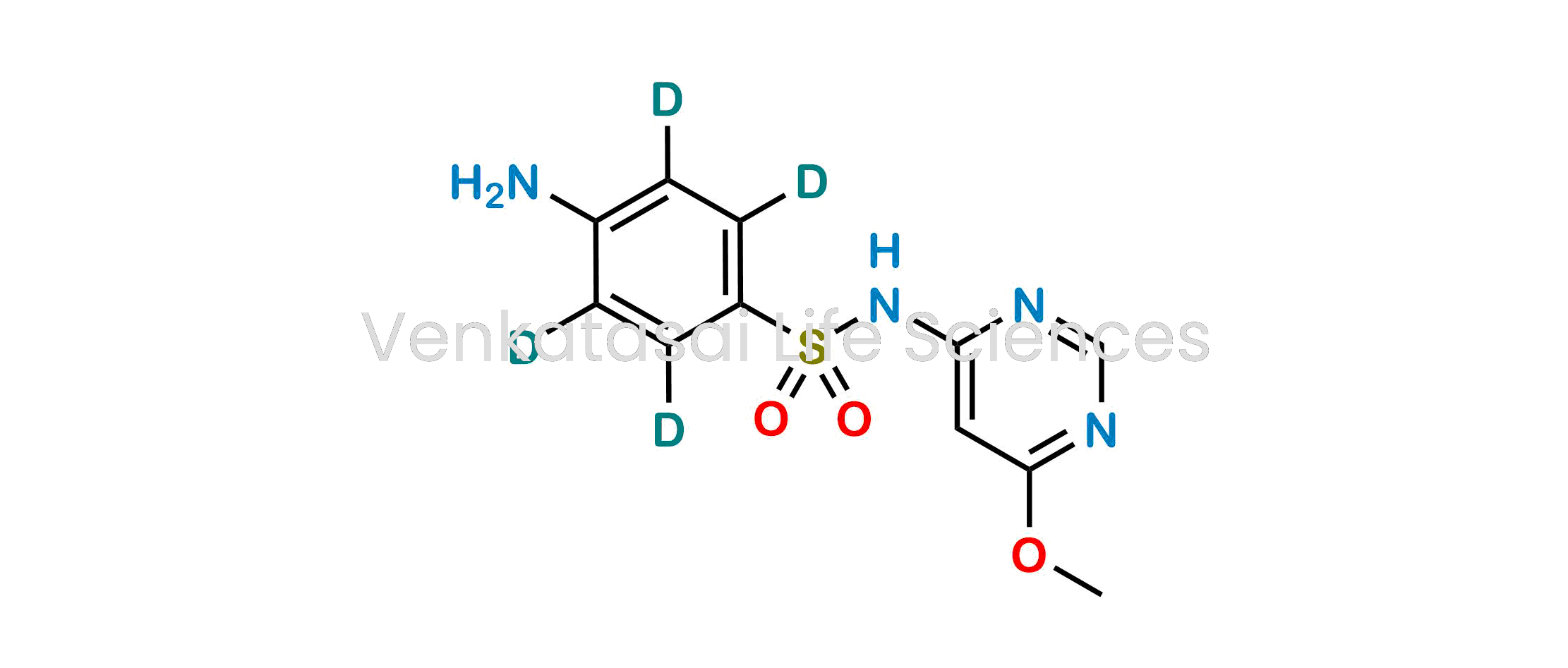 4-Amino-N-(6-methoxy-pyrimidin-4-yl)benzenesulfonamide-d4; 4-Methoxy-6- sulfanilamidopyrimidine-d4 ; 4-amino-N-(6-methoxypyrimidin-4-yl)benzene-2,3,5,6-d4-sulfonamide