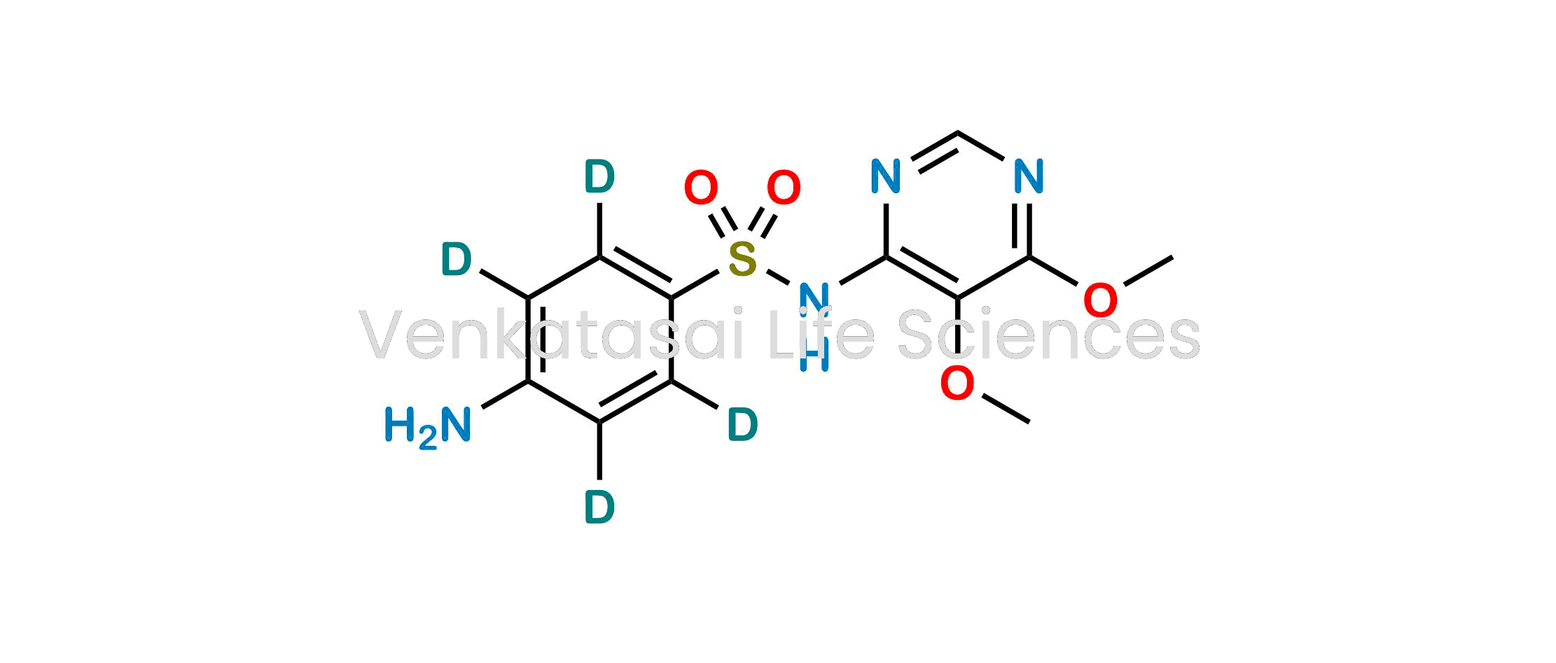 4-Amino-N-(5,6-dimethoxy-4-pyrimidinyl)benzenesulfonamide-d4 ; 4-amino-N-(5,6-dimethoxypyrimidin-4-yl)benzene-2,3,5,6-d4-sulfonamide