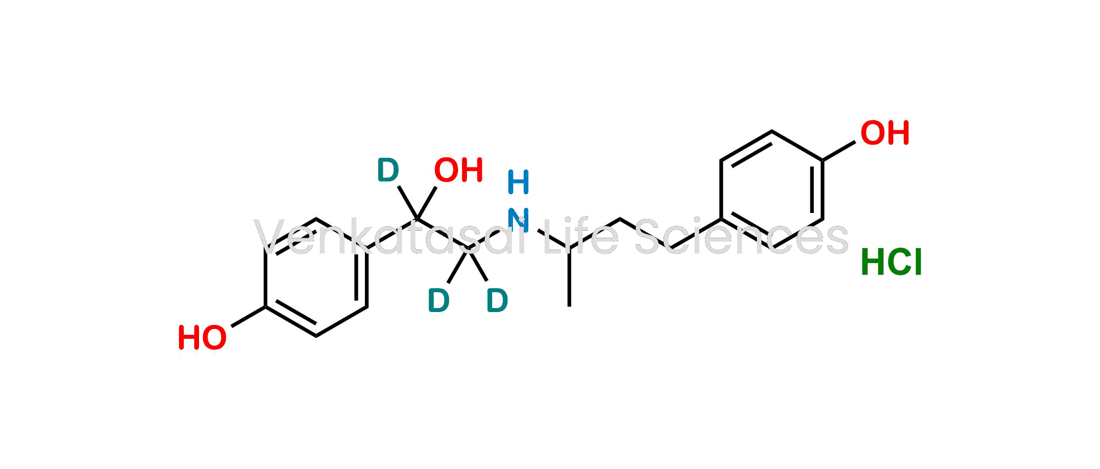 4-(1-hydroxy-2-((4-(4-hydroxyphenyl)butan-2-yl)amino)ethyl-1,2,2-d3)phenol hydrochloride