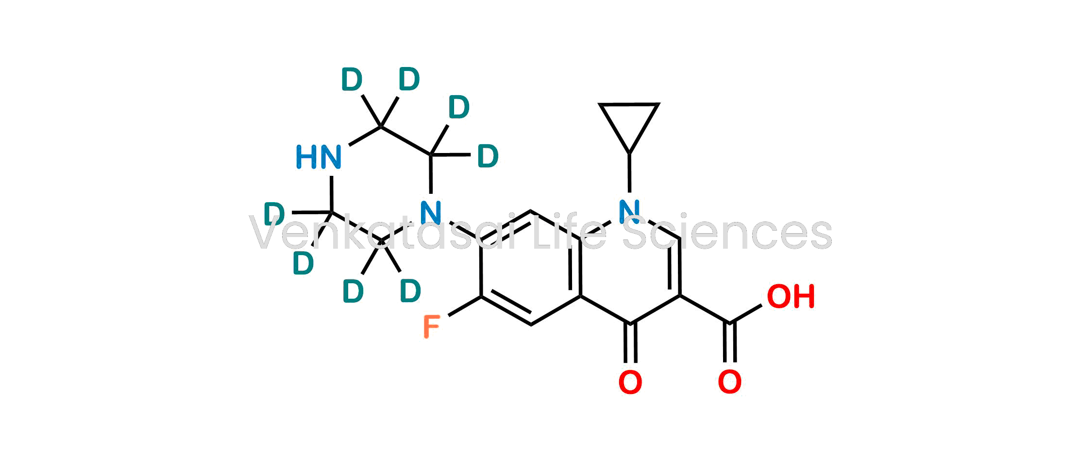 1-Cyclopropyl-6-fluoro-4-oxo-7-(piperazin-1-yl-2,2,3,3,5,5,6,6-d8)-1,4-dihydroquinoline-3-carboxylic acid