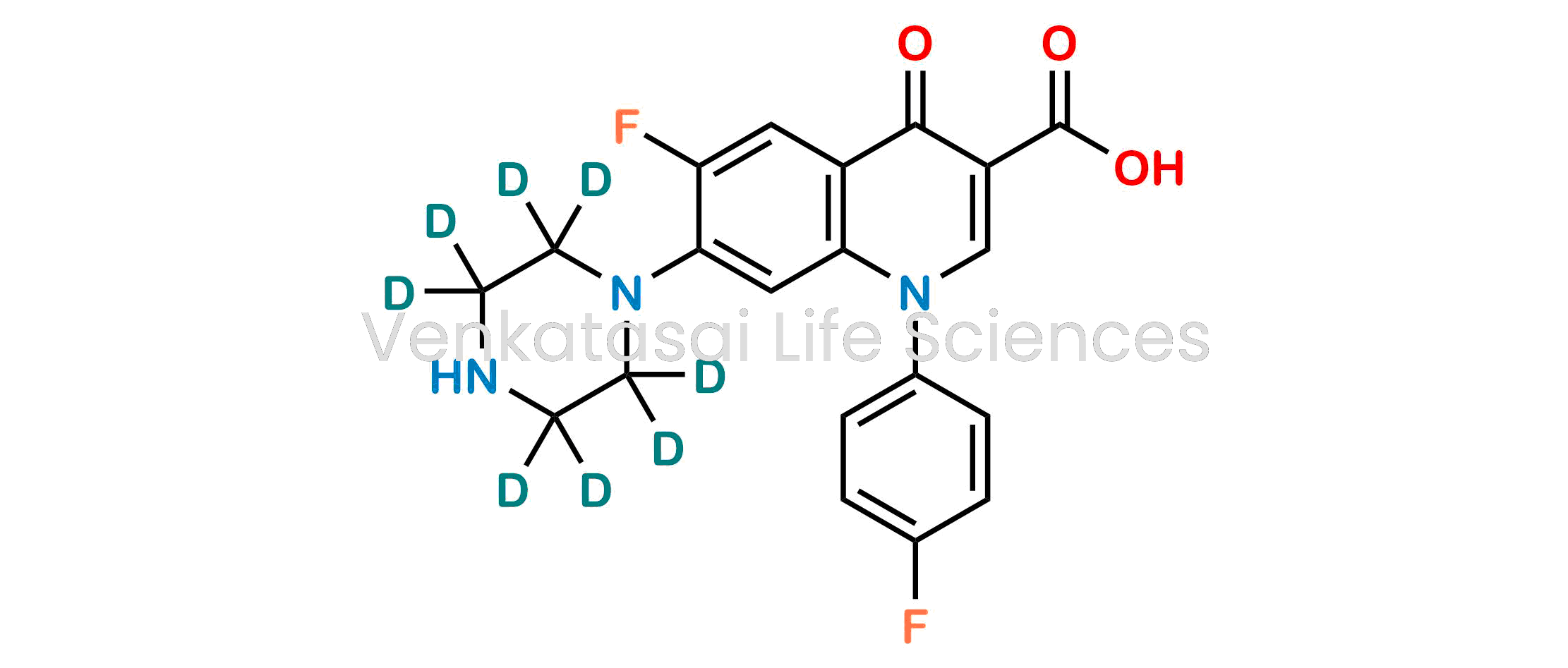 6-fluoro-1-(4-fluorophenyl)-4-oxo-7-(piperazin-1-yl-2,2,3,3,5,5,6,6-d8)-1,4-dihydroquinoline-3-carboxylic acid