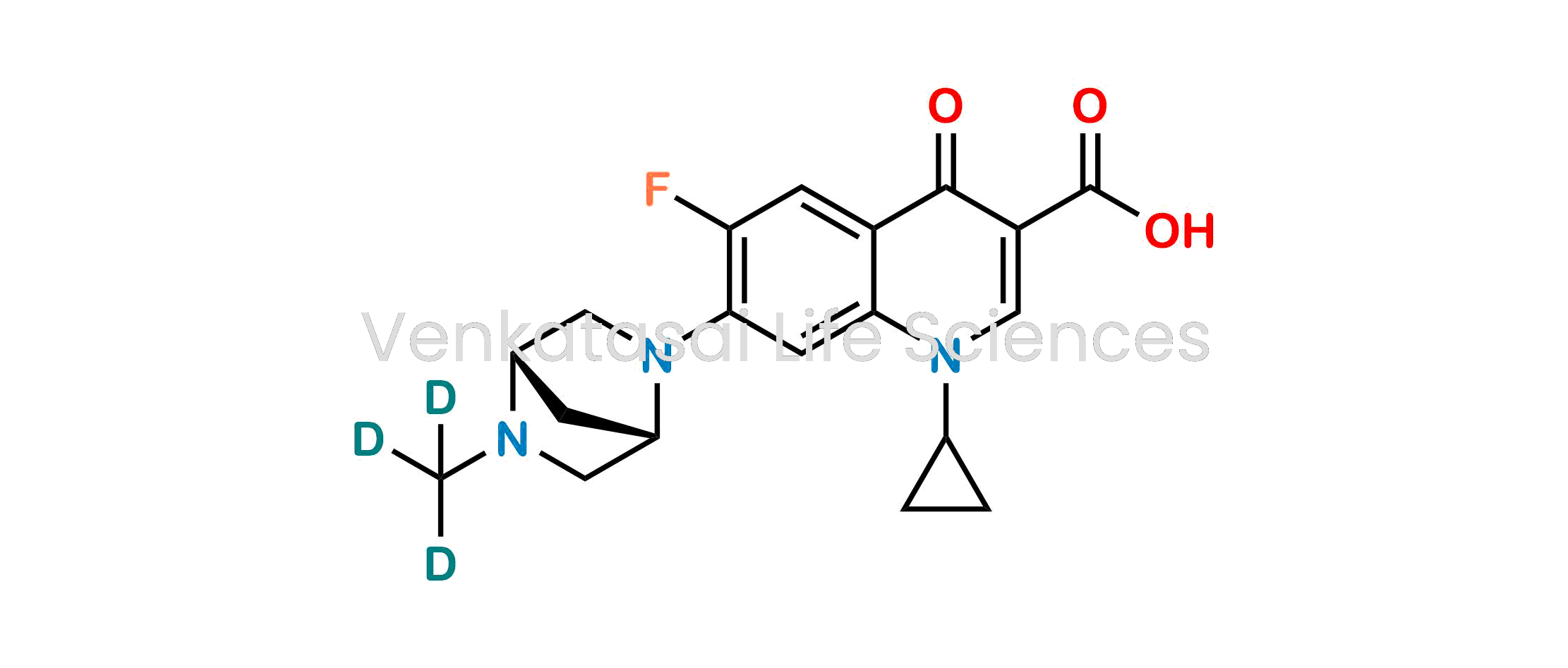 1-cyclopropyl-6-fluoro-7-((1S,4S)-5-(methyl-d3)-2,5-diazabicyclo[2.2.1]heptan-2-yl)-4-oxo-1,4-dihydroquinoline-3-carboxylic acid