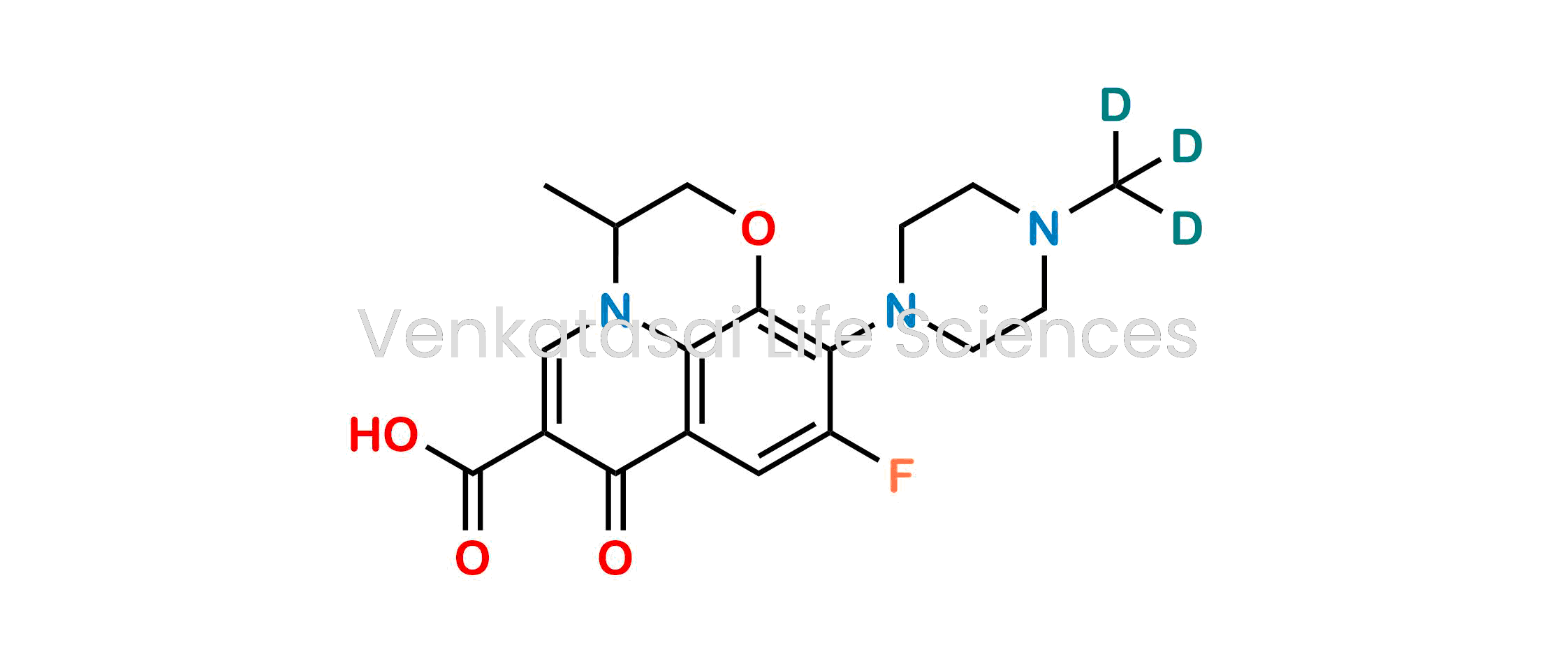 9-Fluoro-3-methyl-10-(4-(methyl-d3)piperazin-1-yl)-7-oxo-2,3-dihydro-7H-[1,4]oxazino[2,3,4-ij]quinoline-6-carboxylic acid