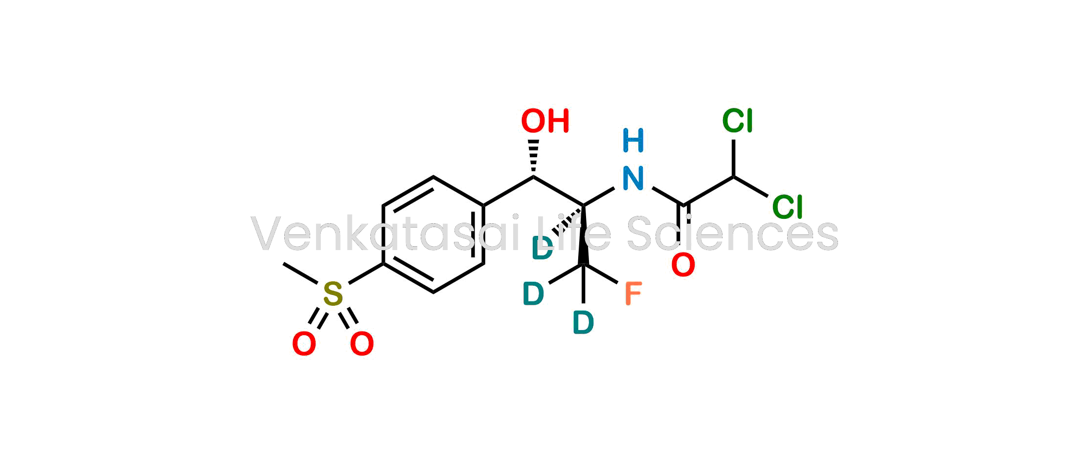 2,2-dichloro-N-((1S,2R)-3-fluoro-1-hydroxy-1-(4-(methylsulfonyl)phenyl)propan-2-yl-2,3,3-d3)acetamide