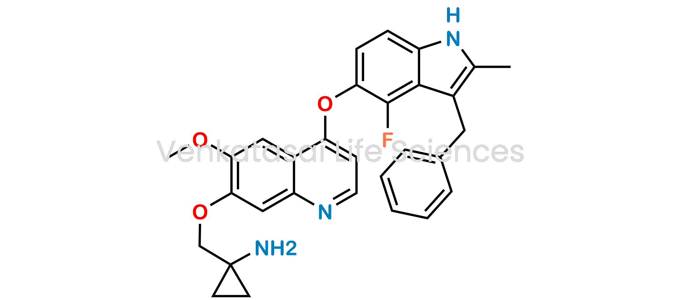 1-(((4-((3-Benzyl-4-fluoro-2-methyl-1H-indol-5-yl)oxy)-6-methoxyquinolin-7-yl)oxy)methyl)cyclopropan-1-amine