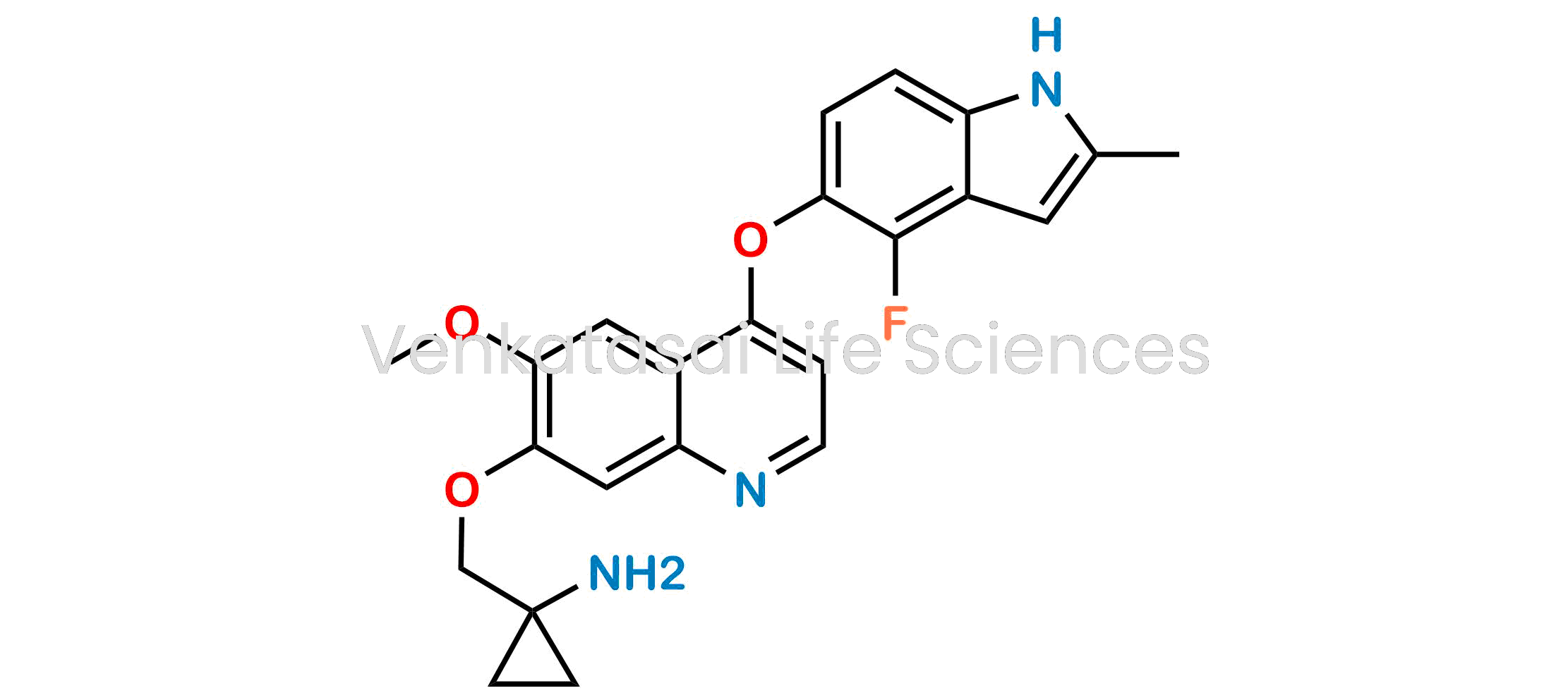 7-((1-Aminocyclopropyl)methoxy)-4-((4-fluoro-2-methyl-1H-indol-5-yl)oxy)quinolin-6-ol