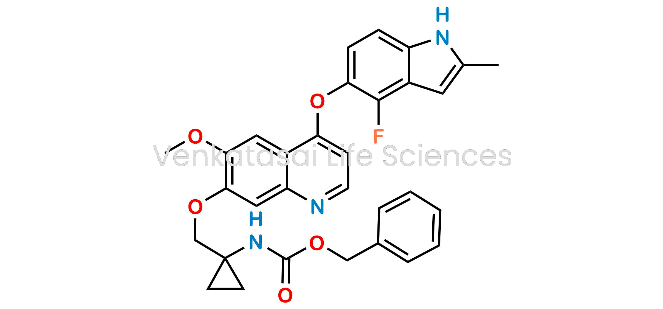 Benzyl (1-(((4-((4-fluoro-2-methyl-1H-indol-5-yl)oxy)-6-methoxyquinolin-7-yl)oxy)methyl)cyclopropyl)carbamate